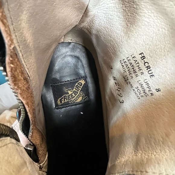 Freebird Black and Brown Ankle Boots with Red Straps - Picture 4 of 5